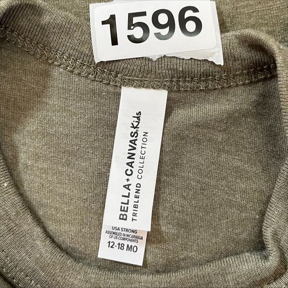 Bella Canvas Kids Infant Short Sleeve One Piece in Olive Green 12-18 Month - Picture 13 of 13